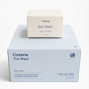 NEW Coterie Baby Wipes 224 Count & Bun Balm Sensitive Skin Bundle